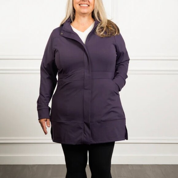 Any Age Wear Sedona XLong High Collar Jacket Sz 2X Regal Plum NWT - Picture 2 of 3